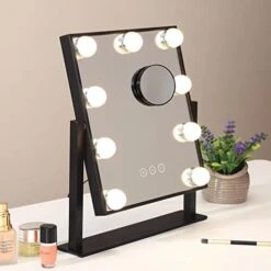NUSVAN Vanity Mirror With Lights,Makeup Mirror With Lights With 9 Dimmable LED Bulbs, 3 Color Lighting Modes Detachable 10X Magnification Mirror Touch Control,360°Rotation 15 NUSVAN Vanity Mirror With Lights,Makeup Mirror With Lights With 9 Dimmable LED Bulbs, 3 Color Lighting Modes Detachable 10X Magnification Mirror Touch Control,360°Rotation -Moen Shop 4131YDcldJL. AC
