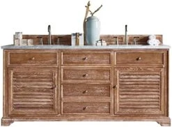 Savannah 72" Double Vanity Cabinet, Driftwood, With 3 CM Eternal Jasmine Pearl Quartz Top W/Sink 11 Savannah 72" Double Vanity Cabinet, Driftwood, With 3 CM Eternal Jasmine Pearl Quartz Top W/Sink -Moen Shop 414Rmqea iL. AC