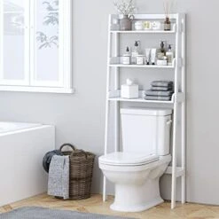UTEX 3-Shelf Bathroom Organizer Over The Toilet, 3-Tier Shelf, Spacesaver (White) -Moen Shop 415G8XhVKaL