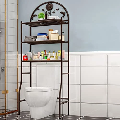 MIMODA 3 Tier Bathroom Over The Toilet Space Saver Freestanding Space Saver Toilet Stands Easy To Assemble (Bronze) 4 MIMODA 3 Tier Bathroom Over The Toilet Space Saver Freestanding Space Saver Toilet Stands Easy To Assemble (Bronze) - Image 2