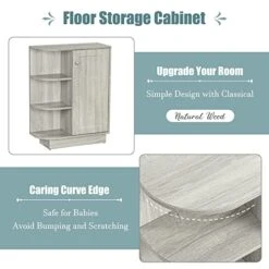 Space Saving Bathroom Cabinet With Adjustable Plates, Open Style Ample Storage Space Easy To Assemble, Oak -Moen Shop 415oMBR3W5L