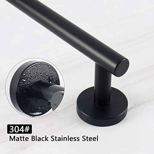 NearMoon Bathroom Towel Bar, Bath Accessories Thicken Stainless Steel Shower Towel Rack For Bathroom, Towel Holder Wall Mounted (Matte Black, 18 Inch) 5 NearMoon Bathroom Towel Bar, Bath Accessories Thicken Stainless Steel Shower Towel Rack For Bathroom, Towel Holder Wall Mounted (Matte Black, 18 Inch) - Image 3