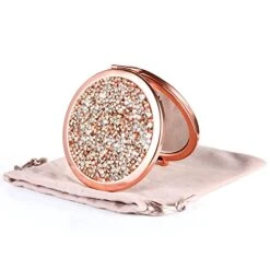 Dynippy Compact Mirror Rose Gold Makeup Mirror Folding Mini Pocket Mirror Portable Hand Mirror Double-Sided 2 X 1x Magnification For Woman Girls Great Gift (A-Butterflies Girl) -Moen Shop 416LXTjhphL
