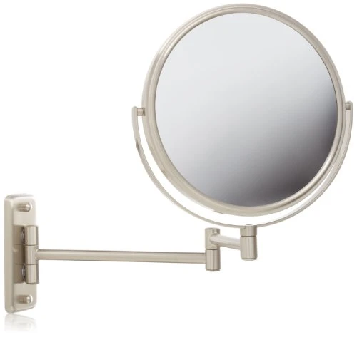 Jerdon 8-Inch Two-Sided Swivel Wall Mount Mirror - Makeup Mirror With 8X Magnification & 13.5 Inch Wall Extension - Nickel Finish - Model JP7808N 6 Jerdon 8-Inch Two-Sided Swivel Wall Mount Mirror - Makeup Mirror With 8X Magnification & 13.5 Inch Wall Extension - Nickel Finish - Model JP7808N - Image 4