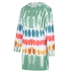 Franterd Women's Tie-Dye Sweatshirts Oversized Long Sleeve Crewneck Loose Casual Mini Dress -Moen Shop 417mtQQFRmL