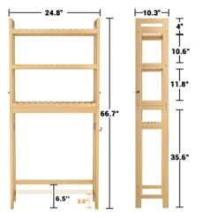 Homykic Bamboo Over The Toilet Storage And 5-Tier Bookshelf, Natural -Moen Shop 418a419C21L