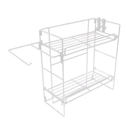 Storage Shelf Over The Toilet, Bathroom Shelves, 2-Tier Ventilation And Drainage With Hooks For Home (White) 12 Storage Shelf Over The Toilet, Bathroom Shelves, 2-Tier Ventilation And Drainage With Hooks For Home (White) -Moen Shop 418aNpug5rL