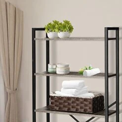 Holywarm Over The Toilet Storage With Basket 3-Tier Over The Toilet Storage Cabinet With Adjustable Feet,Multifunctional Over Toilet Bathroom Organizer Bathroom Shelves Easy To Assemble, Greige -Moen Shop 4196k84wbeL