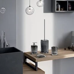 Gedy Antares Portacepillos, Resin, Grey, 6.2 x 8 x 11.7 -Moen Shop 419UWLKvdWL