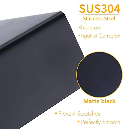 KES Bathroom Towel Ring SUS 304 Stainless Steel Shower Towel Hanger Holder Modern Square Style Wall Mount Matte Black Finish, A2480-BK 6 KES Bathroom Towel Ring SUS 304 Stainless Steel Shower Towel Hanger Holder Modern Square Style Wall Mount Matte Black Finish, A2480-BK - Image 4