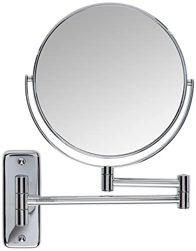 Jerdon 8-Inch Two-Sided Swivel Wall Mount Mirror - Makeup Mirror With 8X Magnification & 13.5 Inch Wall Extension - Nickel Finish - Model JP7808N 5 Jerdon 8-Inch Two-Sided Swivel Wall Mount Mirror - Makeup Mirror With 8X Magnification & 13.5 Inch Wall Extension - Nickel Finish - Model JP7808N - Image 3