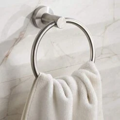 Towel Ring Brushed Nickel, Bath Hand Towel Ring Stainless Steel Round Towel Holder For Bathroom -Moen Shop 41AsFgAVAEL
