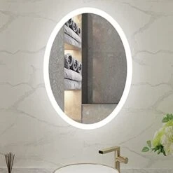 Illucid LED Mirror Oval 24x32 Inch， Anti-Fog Warm Light/Day Light Wall Mounted Bathroom Mirror Wall Switch Support Memory, Quick Hanging LED Mirrors For Bathroom -Moen Shop 41BOHAhEqxS. AC