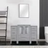Eclife 48" Grey Bathroom Vanity W/Grey Side Cabinets Combo Modern Pedestal Cabinet Set Pedestal Stand Wood With Bathroom Vanity Mirror Drawers Soft Closing Cabinet Doors Set (B02GY2B11GY) -Moen Shop 41BTpqqM0LL