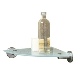 Tiger Boston Corner Shelf, Stainless Steel Brushed, 25.4 X 5 X 25.4 Cm