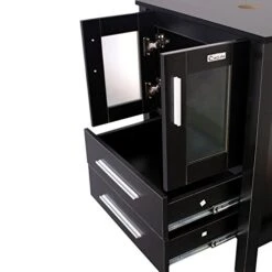 Eclife 24” Bathroom Vanity Cabinet Modern Pedestal Cabinets Pedestal Stand Wood With Bathroom Vanity Mirror Soft Closing Doors Set, Black -Moen Shop 41DfKZWNYHL