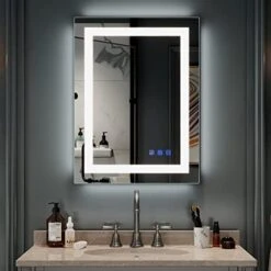 Bonnlo 32"×24" (800×600mm)Bluetooth Mirror,Led Bathroom Mirror Smart Mirror With Bluetooth Speaker, Anti-Fog Bathroom Led Mirror With Memory Touch, Dimmable Espejos Para Baños, Vertically/Horizontally -Moen Shop 41E4j6KxGpL. AC