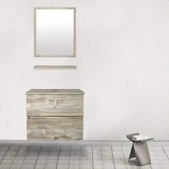 Eclife 24” Bathroom Vanity Cabinet Wall Mounted Natural Cabinet Two Drawers Pedestal Cabinet Vanity Set With Mirror (Single Cabinet Only) 20 Eclife 24” Bathroom Vanity Cabinet Wall Mounted Natural Cabinet Two Drawers Pedestal Cabinet Vanity Set With Mirror (Single Cabinet Only) -Moen Shop 41EXZah3FuL