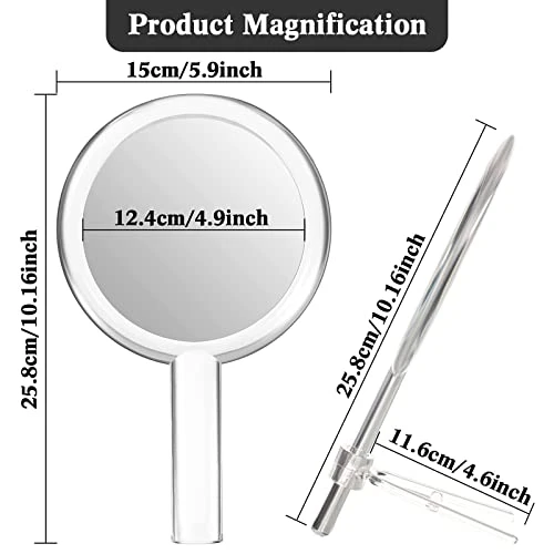 MILEDUO Double-Sided Handheld Mirror With Stand 1X/10X Magnifying Mirror With Handle Clear Adjustable Handheld Mirror Round Makeup Hand Mirror For Women Girls Makeup Tools Home Travel Use 4 MILEDUO Double-Sided Handheld Mirror With Stand 1X/10X Magnifying Mirror With Handle Clear Adjustable Handheld Mirror Round Makeup Hand Mirror For Women Girls Makeup Tools Home Travel Use - Image 2