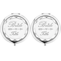 2 Pack Bachelorette Party Gifts For Bride,2 Bride Tribe Mirror,Crystal Pocket Compact Makeup Mirror,Wedding Bridesmaid Gifts-Mirror For Bridal Party,Bridesmaid Proposal Gifts (champagne) -Moen Shop 41G2amllfwL