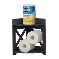 TuoxinEM Bathroom Counter Organizer Perfect For Bathroom Storage Tight Space,Small Bathroom Storage Cabinet Match Any Room,Black