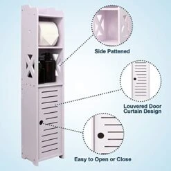 Aomomery Toilet Paper Storage,Small Bathroom Storage For Small Spaces,4 Tier Design Slim Storage Cabinet,Waterproof Toilet Storage Cabinet -Moen Shop 41GWgVQ9H4L