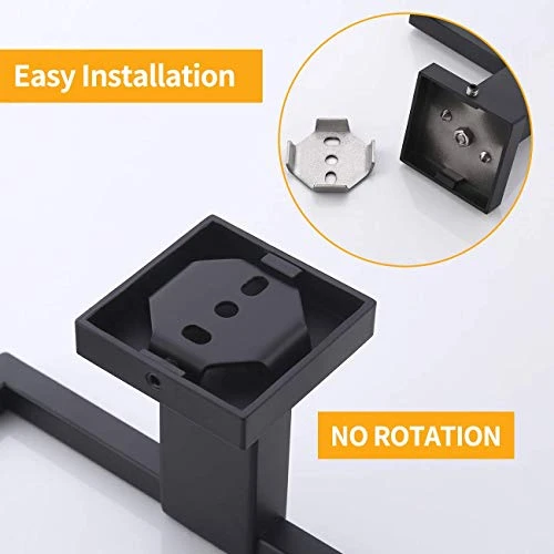 KES Bathroom Towel Ring SUS 304 Stainless Steel Shower Towel Hanger Holder Modern Square Style Wall Mount Matte Black Finish, A2480-BK 7 KES Bathroom Towel Ring SUS 304 Stainless Steel Shower Towel Hanger Holder Modern Square Style Wall Mount Matte Black Finish, A2480-BK - Image 5