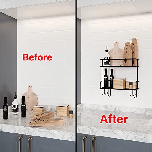 RICH LIVING DECOR Over The Toilet Storage, Over Toilet Bathroom Organizer, Above Toilet Rack, Toilet Stand, Bathroom Shelves Over Toilet, High-Grade Carbon Steel, Easy Assembly, 2-Tier Black 5 RICH LIVING DECOR Over The Toilet Storage, Over Toilet Bathroom Organizer, Above Toilet Rack, Toilet Stand, Bathroom Shelves Over Toilet, High-Grade Carbon Steel, Easy Assembly, 2-Tier Black - Image 3