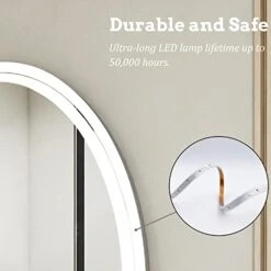BuLife 28 X 20 Inch Oval LED Bathroom Mirror Anti-Fog 3 Colors Light Dimmable Wall Mounted Lighted Bathroom Vanity Mirror Memory Makeup Mirror Touch Switch -Moen Shop 41JLTofYv1L