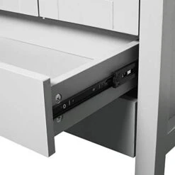 Eclife 48" Grey Bathroom Vanity W/Grey Side Cabinets Combo Modern Pedestal Cabinet Set Pedestal Stand Wood With Bathroom Vanity Mirror Drawers Soft Closing Cabinet Doors Set (B02GY2B11GY) -Moen Shop 41Jad81WQgL