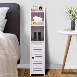 Aomomery Toilet Paper Storage,Small Bathroom Storage For Small Spaces,4 Tier Design Slim Storage Cabinet,Waterproof Toilet Storage Cabinet -Moen Shop 41KKUYOpReL