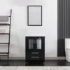 Eclife 24” Bathroom Vanity Cabinet Modern Pedestal Cabinets Pedestal Stand Wood With Bathroom Vanity Mirror Soft Closing Doors Set, Black 1 Eclife 24” Bathroom Vanity Cabinet Modern Pedestal Cabinets Pedestal Stand Wood With Bathroom Vanity Mirror Soft Closing Doors Set, Black -Moen Shop 41Kv30JqXQL
