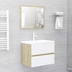 DiMorture Wall Mounted Bathroom Cabinet With Acrylic Mirror, Floating Pedestal Sink Cabinet With Drawer, Traditional Bathroom Vanity Base Cabinet For Bathroom Brown(No Sink) -Moen Shop 41LlIBbwTwL. AC