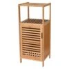 WHOLE HOUSEWARES Bamboo Shoe Rack Cabinet - Shelf Storage With Doors For Bathroom, Bedroom, And Kitchen- Freestanding Entryway Organizer Furniture - Multi-Tier Wood Cabinets For Small Spaces -Moen Shop 41MVeO19C8L