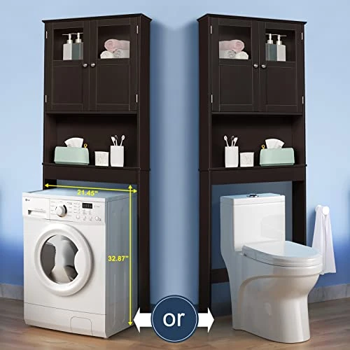 FCH Over The Toilet Storage Space Saver Bathroom Cabinet Organizer Storage Cabinet Brown 4 FCH Over The Toilet Storage Space Saver Bathroom Cabinet Organizer Storage Cabinet Brown - Image 2