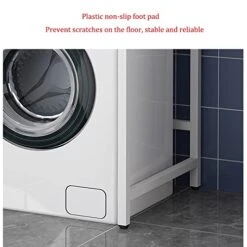 Bathroom Storage Shelves,Washer Storage Frames Floor Standing Punch Free Suitable For Over Toilet High Temperature Steel Balcony Washinghine Shelf Roller Bracket/Black/a -Moen Shop 41N0WBPJ3ML