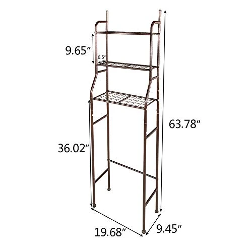 HAHRIR 3-Shelf Bathroom Organizer Over The Toilet Space Saver Over The Toilet Rack Bathroom Corner Stand Storage Organizer, Brown 5 HAHRIR 3-Shelf Bathroom Organizer Over The Toilet Space Saver Over The Toilet Rack Bathroom Corner Stand Storage Organizer, Brown - Image 4