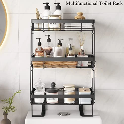 COVAODQ Over The Toilet Storage 3 Tier Bathroom Organizer Shelves Multifunctional Over Toilet Bathroom Organizer, No Drilling With Wall Mounting Space Saver 6 COVAODQ Over The Toilet Storage 3 Tier Bathroom Organizer Shelves Multifunctional Over Toilet Bathroom Organizer, No Drilling With Wall Mounting Space Saver - Image 4