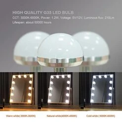 QYzblbang LED Vanity Mirror With Lights Hollywood Light Up Makeup Mirror For Desk, Lighted Smart Mirror With Touch Lights,3Color Dimmable Personal Makeup Mirror With 12 Bulbs For Bedroom 360°Rotation -Moen Shop 41Ozn0pCYML