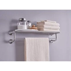 Moen Decorative 1-Tier Spot Resist Brushed Nickel Metal Bathroom Shelf 9 Moen Decorative 1-Tier Spot Resist Brushed Nickel Metal Bathroom Shelf -Moen Shop 41P5QHEAZuL