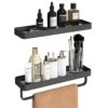 Dancrul Bathroom Shelf, Glass Bathroom Shelves Wall Mounted, Rectangular Floating Shelves, Shelves For Wall Decor, Bathroom Organizer, Matte Black Set -Moen Shop 41PjC0BQSKL