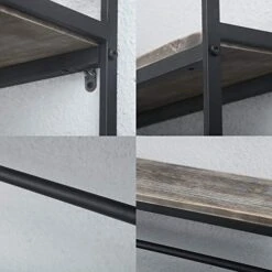 2-Tier Metal Industrial 23.6" Bathroom Shelves Wall Mounted,Rustic Wall Shelf Over Toilet,Towel Rack With Towel Bar,Utility Storage Shelf Rack, Floating Shelves Towel Holder,Black Brush Silver -Moen Shop 41PvjqdlkOL