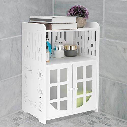 Bathroom Storage Cabinet Floor Cupboard,Free Standing Bathroom Floor Cabinet Organize Storage Cabinet With Doors Open Shelf,White 3 Bathroom Storage Cabinet Floor Cupboard,Free Standing Bathroom Floor Cabinet Organize Storage Cabinet With Doors Open Shelf,White