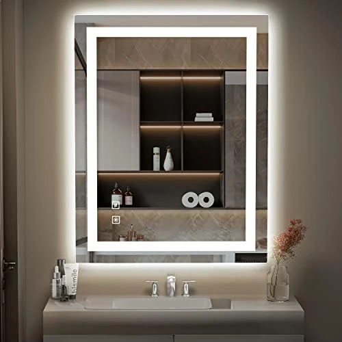 SHUAFA LED Mirror For Bathroom, 24x32 Inch Backlit + Front Lighted Bathroom Mirror With Lights, High-Density Double Light Strips, 3 Colors, Shatter-Proof, Anti-Fog And Brightness Memory 10 SHUAFA LED Mirror For Bathroom, 24x32 Inch Backlit + Front Lighted Bathroom Mirror With Lights, High-Density Double Light Strips, 3 Colors, Shatter-Proof, Anti-Fog And Brightness Memory - Image 8