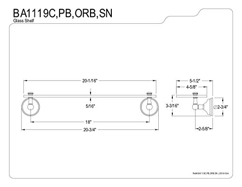 Kingston Brass BA1119PB Victorian Glass Shelf, Polished Brass 6 Kingston Brass BA1119PB Victorian Glass Shelf, Polished Brass - Image 4