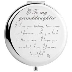 DIDADIC Granddaughter Gifts From Grandma And Grandpa, To My Granddaughter Makeup Mirror For Birthday Graduation Christmas
