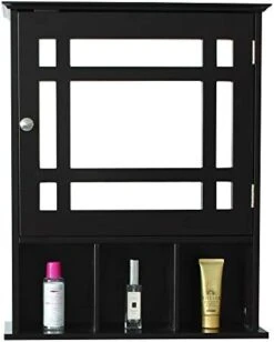 Aelph Single Door Three Compartment Storage Bathroom Cabinet With Mirror –White -Moen Shop 41UxblHweyL. AC