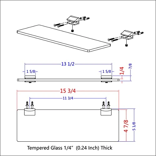 APROTOSS Upgrade Your Bathroom With Our Sleek 16-inch Glass Shelves! Glass Shelves With Black Brackets,Glass Wall Shelves Giving Your Space A Modern Touch.2-Pack 4 APROTOSS Upgrade Your Bathroom With Our Sleek 16-inch Glass Shelves! Glass Shelves With Black Brackets,Glass Wall Shelves Giving Your Space A Modern Touch.2-Pack - Image 2