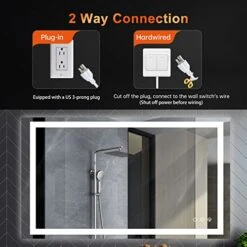 BesMirror 40’’x24’’ Bathroom Mirror With Lights, Anti-Fog Wall Mounted LED Vanity Mirror With 3 Color, Shatter-Proof, Stepless Dimmable, Frameless, Smart Touch Button, Horizontal/Vertical -Moen Shop 41VQYHS2ceL