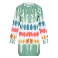 Franterd Women's Tie-Dye Sweatshirts Oversized Long Sleeve Crewneck Loose Casual Mini Dress -Moen Shop 41VfxDg0pnL